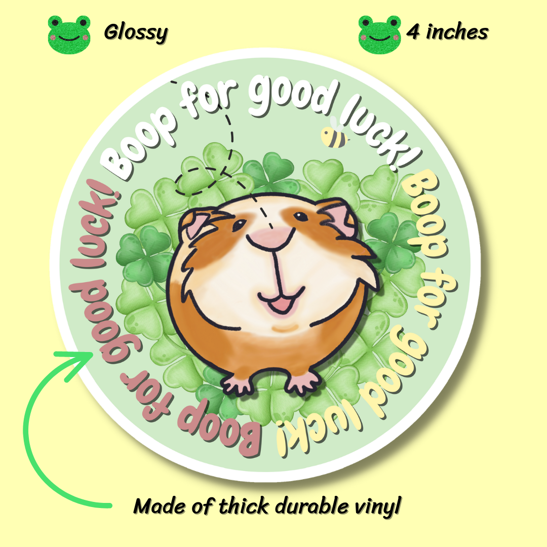 Boop for Good Luck! Glossy Vinyl Sticker