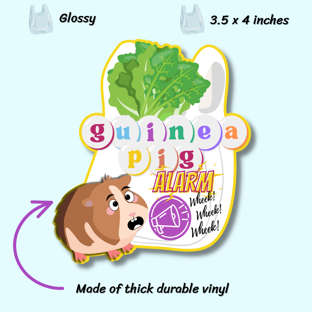 Guinea Pig Alarm Plastic Bag | Glossy Vinyl Sticker