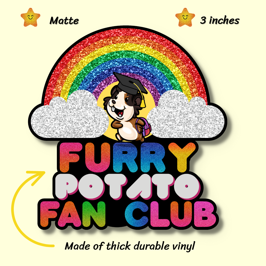 Rainbow Furry Potato Fan Club Vinyl Sticker