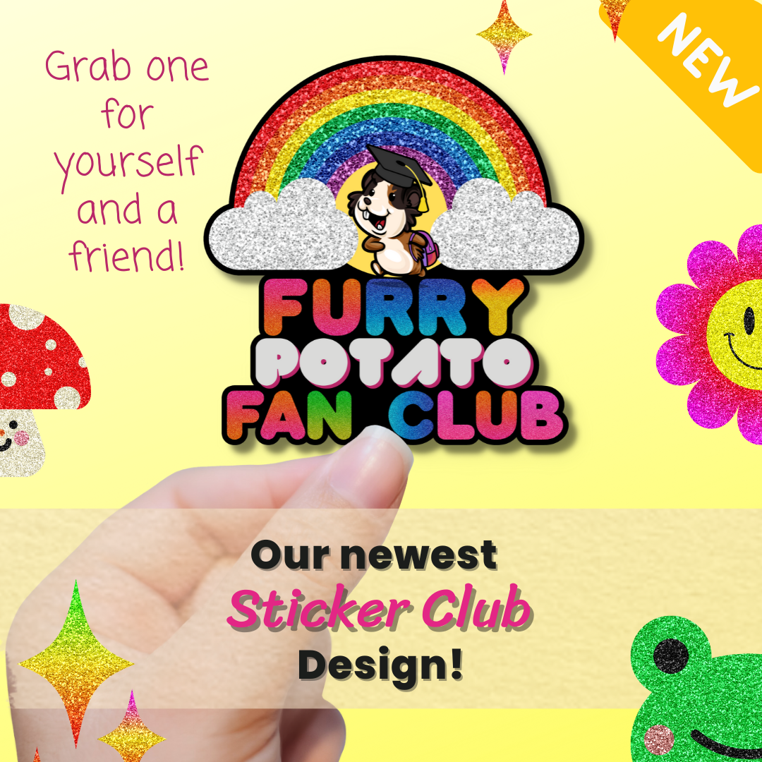 Rainbow Furry Potato Fan Club Vinyl Sticker